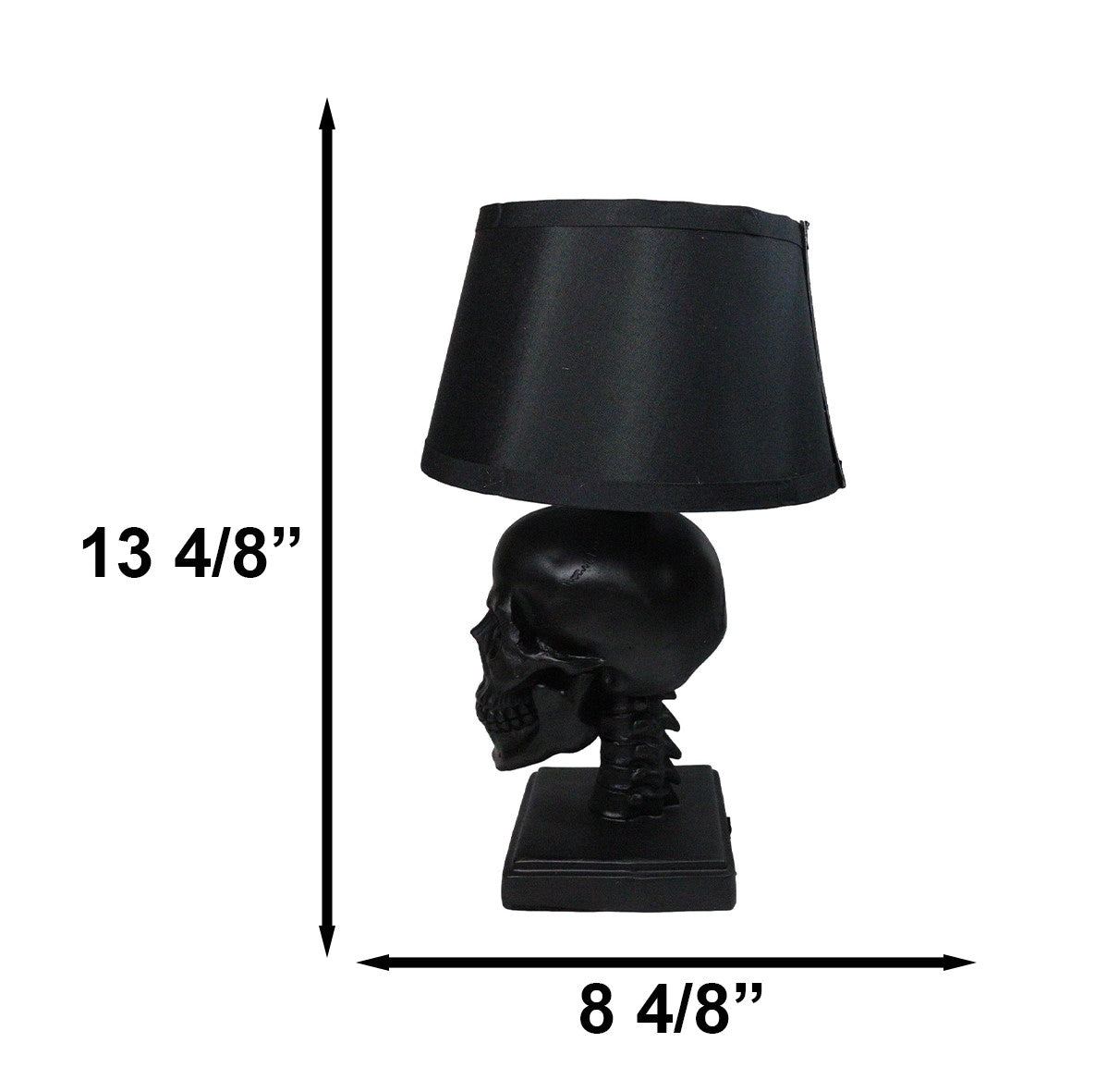 Ebros Gift Grinning Evil Black Hallowed Skull Cranium Table Lamp with Shade