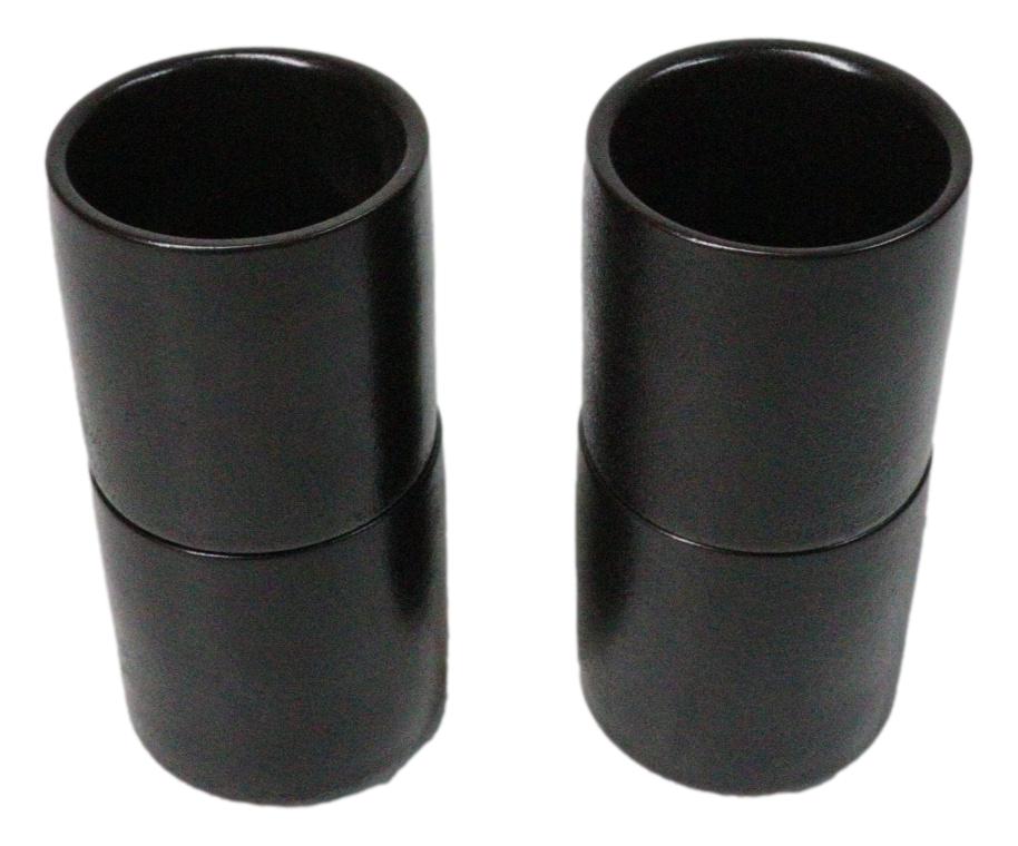 Set of 4 Kokuyo Black Minimalist Porcelain 1.25oz Ochoko Yuzu Sake Cups