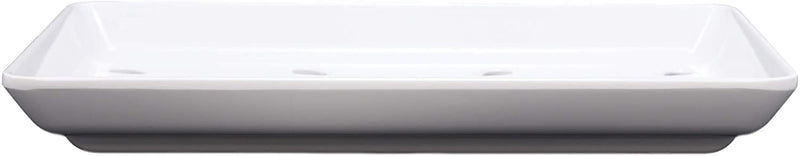 Ebros White Neta Zara Sushi Sashimi Plate With Drip Holes 8.75"L x 5"W PACK OF 8