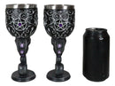 Set Of 2 Wicca Black Cats Familiars Love Hex Of The Heart Pentagram Wine Goblets