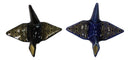Blue And Black Seigaiha Artful Cranes Set of 2 Chopsticks And Ceramic Rests Set