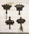 Pack Of 4 Cast Iron Medieval Royalty King and Queen Crowns Wall Coat Hooks