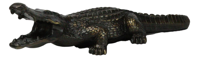 The Great Crocodile Baring Jaws And Razor Sharp Teeth Garden Accent Statue 23"L