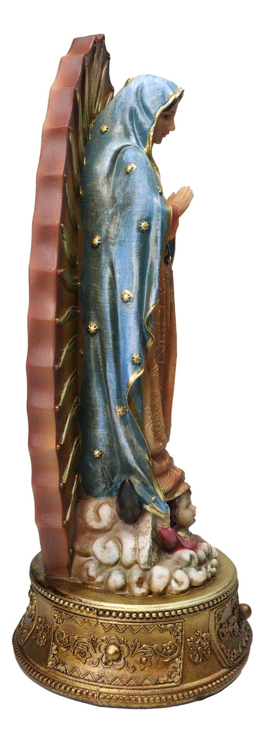 Blessed Virgin Mary Our Lady of Guadalupe with Rosary Drawer Box Figurine 9"H - Ebros Gift