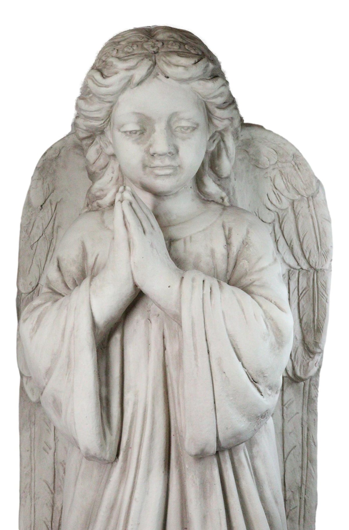 Faith Inspirational Large Young Girl Angel of Prayer Garden Statue 32" Tall