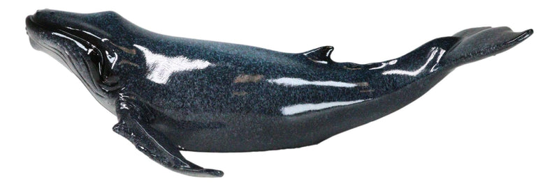 Large Nautical Ocean Marine Baleen Blue Humpback Whale Swimming Figurine 17"L