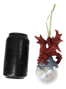 Ruth Thompson Green Tempest Dragon On Pearl Glass Ball Ornament Figurine 5"H