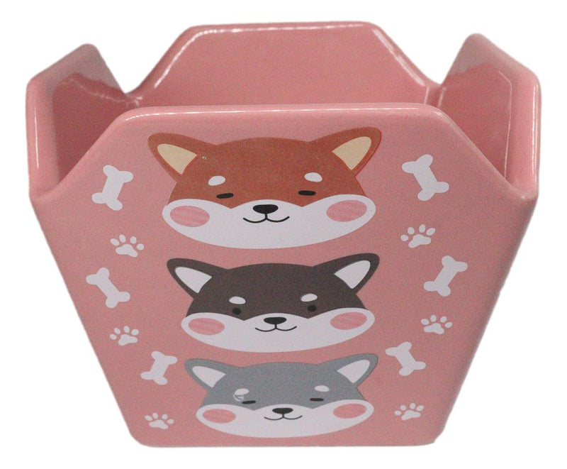 Pink Japanese Shiba Inu Dogs Takeout To Go Box Serving Bowl With Chopsticks Set