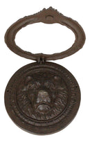 Heavy Cast Iron Rustic Royal Venetian Lion Head Round Decorative Door Knocker