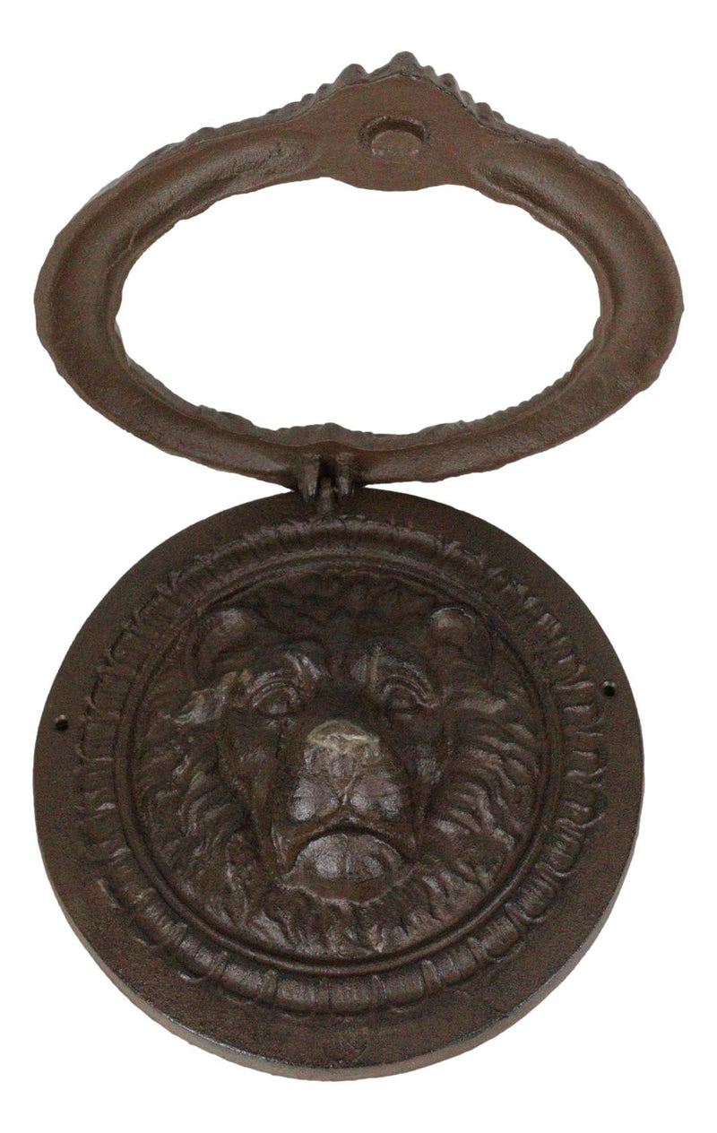 Heavy Cast Iron Rustic Royal Venetian Lion Head Round Decorative Door Knocker