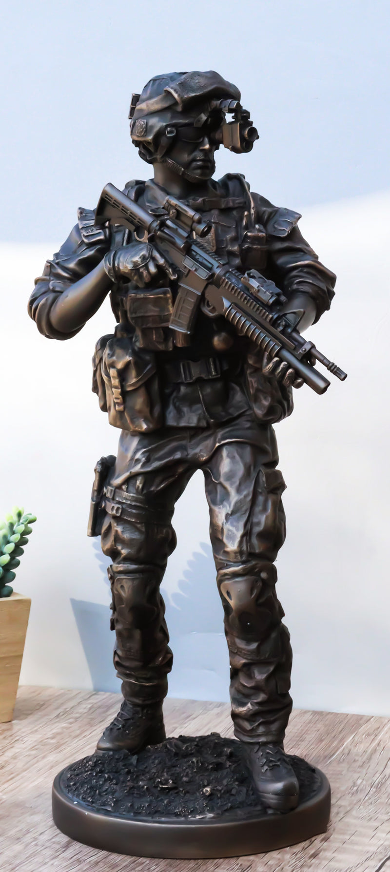 Ebros Large US Military Special Operations Covert Night Mission Soldier Statue 12.5"H