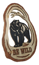 Rustic Western Be Wild Black Bear Forest Tree Ring MDF Wood Cutout Wall Decor