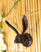 Large Rustic Cast Iron Whimsical Bunny Rabbit with Cute Ears Wall Hook Sculpture