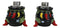 Southwestern Pot Of Chili Peppers Canister Jars Salt Pepper Shakers Holder Set