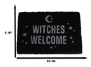 Witches Welcome Crescent Moon And Stars Coir Coconut Fiber Floor Mat Doormat