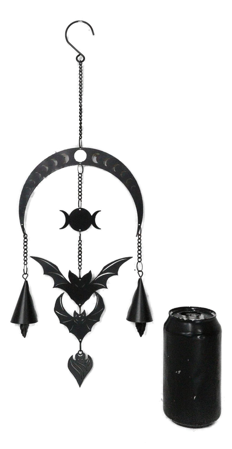 Macabre Dark Evolution Flying Bats With Phases Of The Moon Hanging Decoration