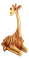 Ebros Safari Savannah Sitting Giraffe Statue 6.25"Tall Faux Wood Resin Wildlife Giraffe Figurine