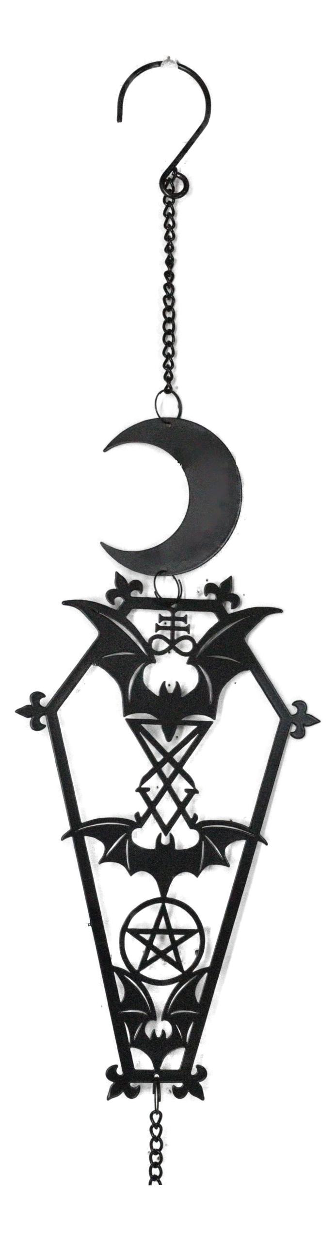 Macabre From The Crypt Vampire Coffin Moon Bats Spiral Wall Hanging Decoration