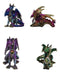 Set of 4 Colorful Metallic Elemental Dragons in Multiple Poses Mini Figurines