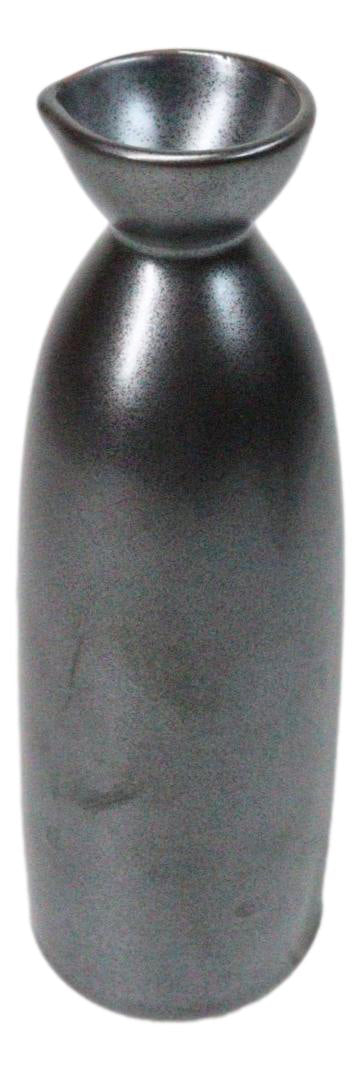 Set Of 6 Porcelain Tetsu Kesho Iron Balck Japanese Wine Sake Tokkuri Flasks 9oz