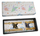 Blue And Black Seigaiha Artful Cranes Set of 2 Chopsticks And Ceramic Rests Set