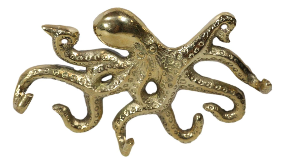 Brass Metal Nautical Marine Deep Sea Octopus Decorative Wall Plaque Figurine