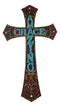 18"H Rustic Western Faux Wooden Amazing Grace Scrollwork Decorative Wall Cross