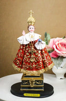 Roman Catholic Orthodox Infant of Prague Sculpture 12.5"H With Brass Name Plate