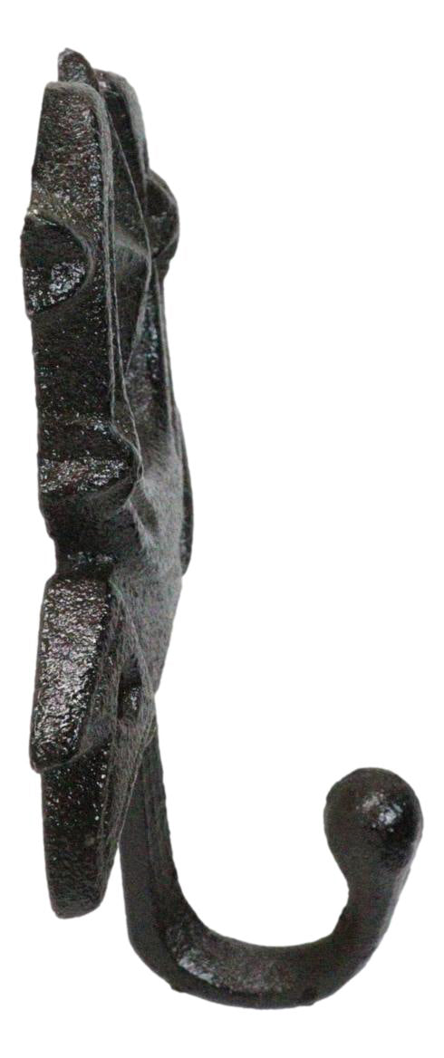Set Of 2 Cast Iron Rustic Western Cowboy Lone Star Horseshoe Coat Hat Wall Hooks