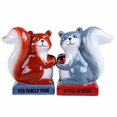 Squirrel Family Tree Full of Nuts Magnetic Salt and Pepper Shaker Set Decor