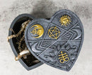 Astrology Sun And Moon Baphomet Pentagram Heart Shaped Decorative Jewelry Box