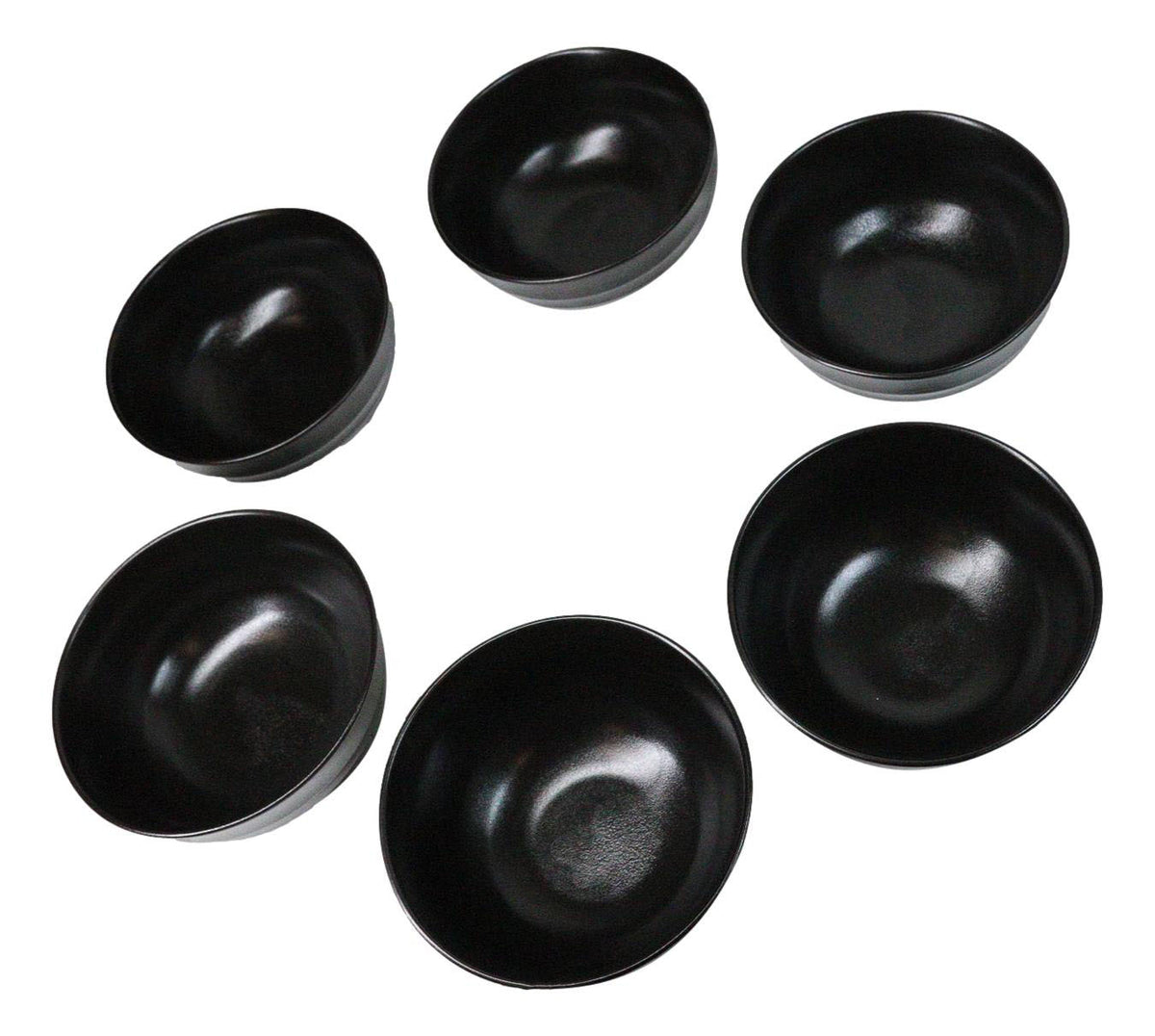 Pack Of 6 Black Kokuyo Minimalist Ceramic Medium Soup Salad Rice Bowls 24oz