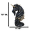 Macabre Black Dark Unicorn Horse With Skeleton Bones And Skulls Bust Figurine