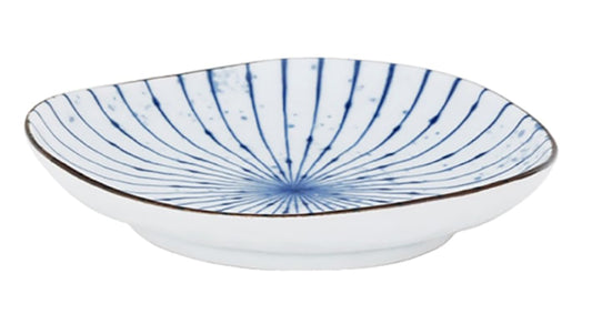 Pack Of 6 Fubuki Tokusa Made In Japan Round Flair Geometric Large Dinner Plates