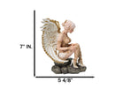 Victory Angel Winged Warrior Seraph With Golden Fish Net Outfit Figurine 6.25"H