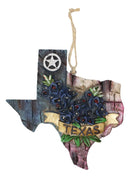 Western Texas Bluebonnet Lone Star State Map Wall Or Tree Ornaments Set of 3