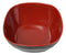Set Of 6 Red And Black Square Ridged Small Soup Salad Rice Melamine Bowls 4.5"L
