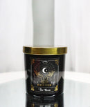 Wicca Witchcraft Mystic Tarot The Moon Black Opium Scented Candle With Gold Lid