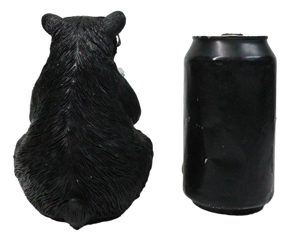 Rustic Forest Western Bookworm Black Bear with Glasses Reading Book Figurine