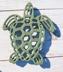Nautical Marine Verdigris Giant Sea Turtle Rustic Cast Iron Wall Or Table Trivet