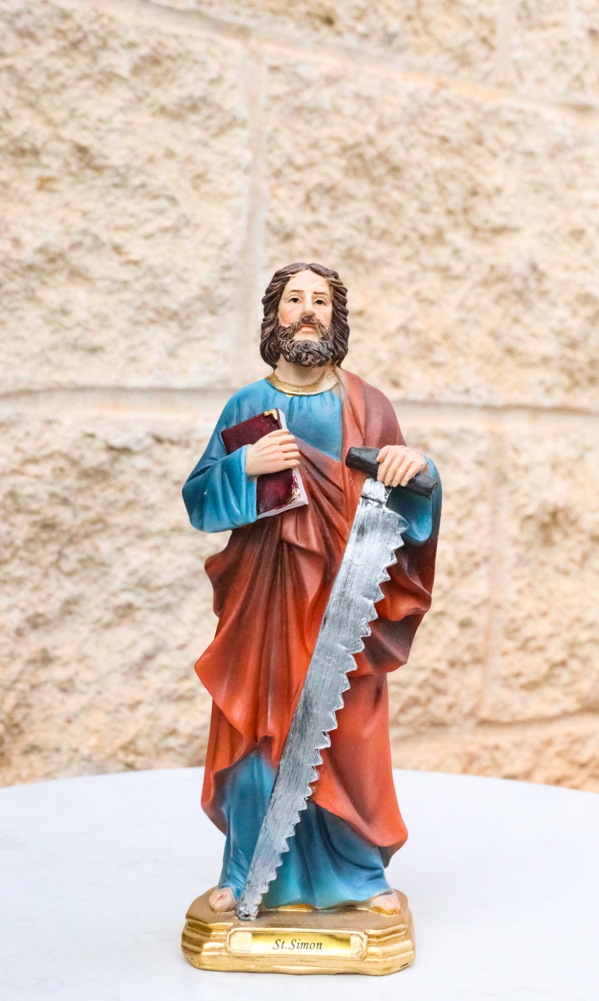 Christian Apostle Of Jesus Martyr Saint Simon The Zealot With Saw Figurine 8"H