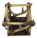 Wildlife Rustic Buck Elk Deer Stag Antlers Crown Pillar Candle Holder Figurine