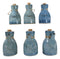 Pack of 6 Porcelain Cool Blue Soy Sauce Vinegar Condiment Dispenser Flask 7oz