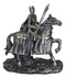 Suit of Armor Crusader Knight with Sword Riding On Heavy Cavalry Horse Figurine