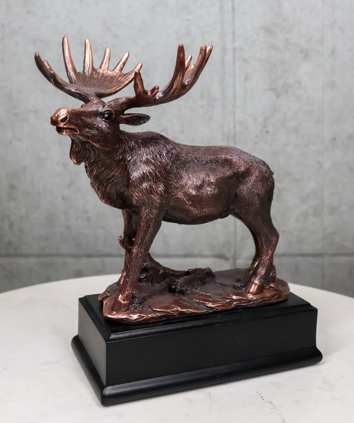 The Emperor Wild Elk Bull Moose Statue Bronze Electroplated Figurine With Base - Ebros Gift