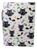Cute And Creepy Bat Winged Cats Mystical Spell Notebook Journal Lined Page A5