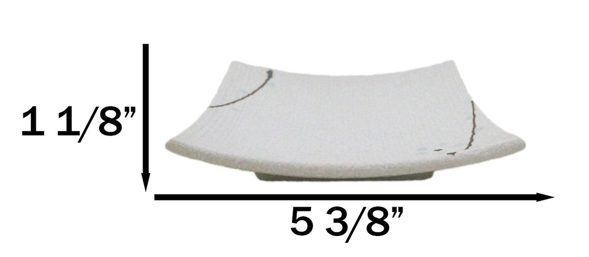 Set Of 6 Yukino Hana Snowflakes Square Appetizer Dessert Salad Ceramic Plates