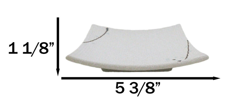 Set Of 6 Yukino Hana Snowflakes Square Appetizer Dessert Salad Ceramic Plates