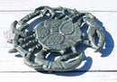 Nautical Marine Verdigris Sea King Crab Rustic Cast Iron Wall Or Table Trivet