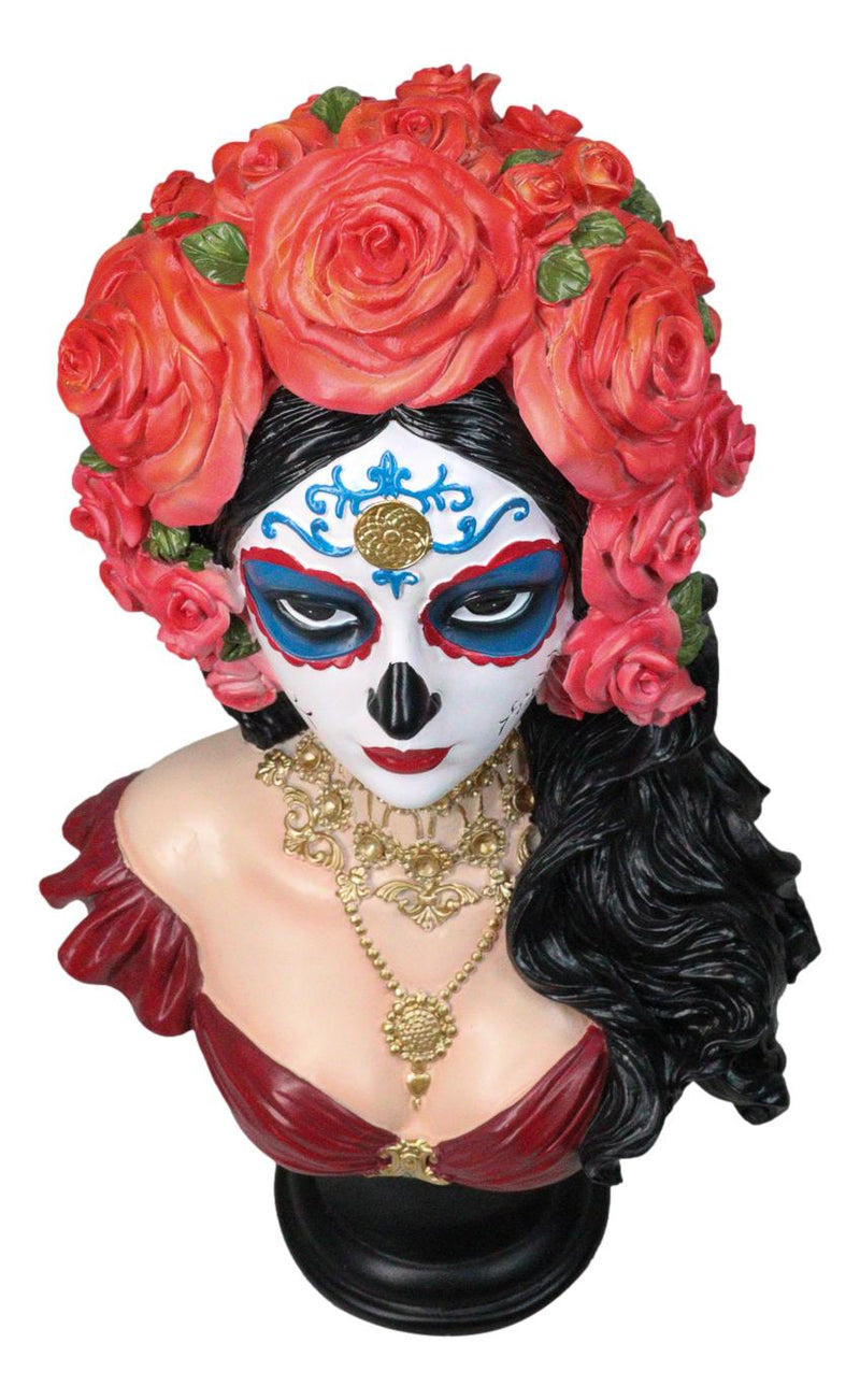 Day of The Dead Sugar Skull Lady Dancer Vivas Calacas Senorita Bust Figurine